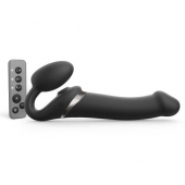 Черный безремневой страпон Multi Orgasm Size L с клиторальной стимуляцией - Strap-on-me - купить с доставкой в Коврове
