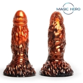 Фантазийный фаллоимитатор цвета бронзы - 22 см. - Bior toys