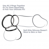 Набор из трех черных эрекционных колец Silicone 3-Ring Stamina Set - Pipedream - в Коврове купить с доставкой