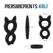 Черное двойное эрекционное кольцо Rooster Kalf - Velv or - в Коврове купить с доставкой