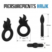 Черное эрекционное кольцо-пламя Rooster Hawk - Velv or - в Коврове купить с доставкой