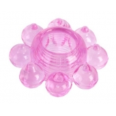 Розовое гелевое эрекционное кольцо-цветок - Toyfa Basic - в Коврове купить с доставкой