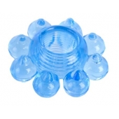 Голубая гелевая насадка-цветок - Toyfa Basic - в Коврове купить с доставкой