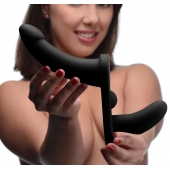 Черный вибрострапон Double Take 10X Double Penetration Vibrating Strap-on Harness - XR Brands - купить с доставкой в Коврове