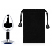 Анальное украшение BUTT PLUG  Small с синим кристаллом - 7 см. - Anal Jewelry Plug - купить с доставкой в Коврове