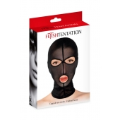 Черная сетчатая маска на голову с отверстиями для глаз и рта - Fetish Tentation - купить с доставкой в Коврове
