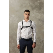 Черная мужская кожаная портупея №4 - БДСМ Арсенал - купить с доставкой в Коврове