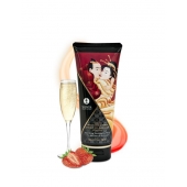 Массажный крем для тела с ароматом клубники и шампанского Sparkling Strawberry Wine - 200 мл. - Shunga - купить с доставкой в Коврове