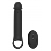 Черная насадка-удлинитель с вибрацией Vibrating Extender With Remote - Dream Toys - в Коврове купить с доставкой