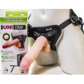 Страпон-унисекс с двумя насадками UNI strap 7  Harness - 19 и 16 см. - LOVETOY (А-Полимер) - купить с доставкой в Коврове