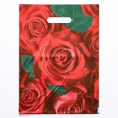 Пакет с цветочным принтом и вырубной ручкой (30х40 см) - Сима-Ленд - купить с доставкой в Коврове