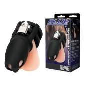Черная клетка для пениса Silicone Small 2 in Cock Cage With Ball Divider - BlueLine - купить с доставкой в Коврове
