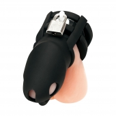 Черная клетка для пениса Silicone Small 2 in Cock Cage With Ball Divider - BlueLine - купить с доставкой в Коврове