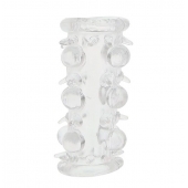 Прозрачная насадка на пенис с шипами и бугорками JELLY JOY LUST CLUSTER CLEAR - Dream Toys - в Коврове купить с доставкой