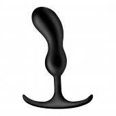 Черный массажер простаты с утяжелителями Premium Silicone Weighted Prostate Plug Medium - 16,3 см. - XR Brands - в Коврове купить с доставкой