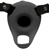 Черный полый страпон с вибрацией 2’’ Erection 28X Smooth Vibrating Silicone Penis Sheath - XR Brands - купить с доставкой в Коврове