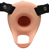 Телесный полый страпон 2  Erection 28X Smooth Vibrating Silicone Penis Sheath - 16 см. - XR Brands - купить с доставкой в Коврове