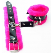 Оковы на ноги с розовым мехом BDSM Light - БДСМ Арсенал - купить с доставкой в Коврове