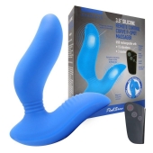 Синий вибромассажер простаты 3,5’’ Remote Control Curve P-spot Massager - 12 см. - Erokay - в Коврове купить с доставкой