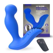 Синий вибромассажер простаты 3,5’’ Remote Control P-spot Massager - 12,5 см. - Erokay - в Коврове купить с доставкой