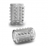 Прозрачная насадка с шипами и шишечками STAY HARD COCK SLEEVE 03 CLEAR - Blush Novelties - в Коврове купить с доставкой