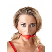 Силиконовый кляп-шар на чёрных ремешках Red Gag silicone - Orion - купить с доставкой в Коврове