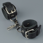 Черный кожаный брелок в виде наручников - Sitabella - купить с доставкой в Коврове