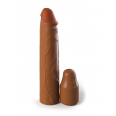Коричневая насадка на член 2  Silicone X-tension - 20,3 см. - Pipedream - в Коврове купить с доставкой
