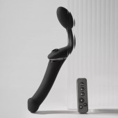 Черный безремневой вибрострапон Strap-On-Me Multi Orgasm Size XL - Strap-on-me - купить с доставкой в Коврове