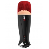 Телесный мастурбатор-вагина в черной колбе с вибрацией Fuck-O-Matic Pro XL - Pipedream - в Коврове купить с доставкой