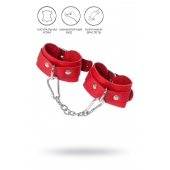 Красные кожаные наручники-браслеты со скруглёнными углами - Pecado - купить с доставкой в Коврове