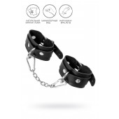 Черные кожаные наручники-браслеты со скруглёнными углами - Pecado - купить с доставкой в Коврове