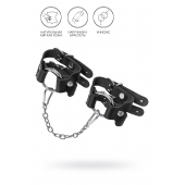 Черные кожаные наручники-браслеты из двух ремешков - Pecado - купить с доставкой в Коврове