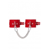 Красные мягкие кожаные оковы с люверсами - Pecado - купить с доставкой в Коврове