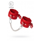 Красные мягкие кожаные оковы с люверсами - Pecado - купить с доставкой в Коврове