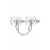 Белые мягкие кожаные наручники с люверсами - Pecado - купить с доставкой в Коврове