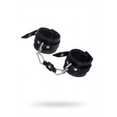 Черные двухслойные наручники с белой строчкой - Pecado - купить с доставкой в Коврове