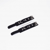 Черные кожаные наручники с регулируемыми ремешками - Crazy Handmade - купить с доставкой в Коврове