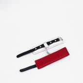 Бело-красные кожаные наручники - Crazy Handmade - купить с доставкой в Коврове