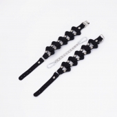 Черные кожаные наручники из звеньев - Crazy Handmade - купить с доставкой в Коврове