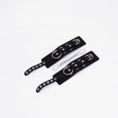 Черные кожаные наручники Sex - Crazy Handmade - купить с доставкой в Коврове