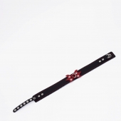 Черный ошейник с красным декором и строчкой - Crazy Handmade - купить с доставкой в Коврове