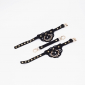 Черные оковы с золотистой фурнитурой - Crazy Handmade - купить с доставкой в Коврове
