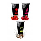 Набор из 3 съедобных лубрикантов JUJU (клубника, малина, кокос) - JuJu - купить с доставкой в Коврове