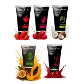 Набор из 5 съедобных лубрикантов JUJU (клубника, малина, тропические фрукты, вишня, кокос) - JuJu - купить с доставкой в Коврове
