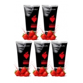 Набор из 5 съедобных лубрикантов JUJU со вкусом клубники - JuJu - купить с доставкой в Коврове