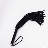 Черный кожаный флоггер - 45 см. - Crazy Handmade - купить с доставкой в Коврове