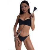 Стек с широким черным кожаным наконечником и металлической ручкой - 67 см. - Crazy Handmade - купить с доставкой в Коврове