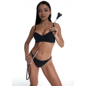 Стек с черным кожаным наконечником в виде сердца и металлической ручкой - 67 см. - Crazy Handmade - купить с доставкой в Коврове