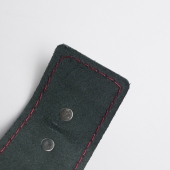 Черные кожаные наручники с красной строчкой - Crazy Handmade - купить с доставкой в Коврове